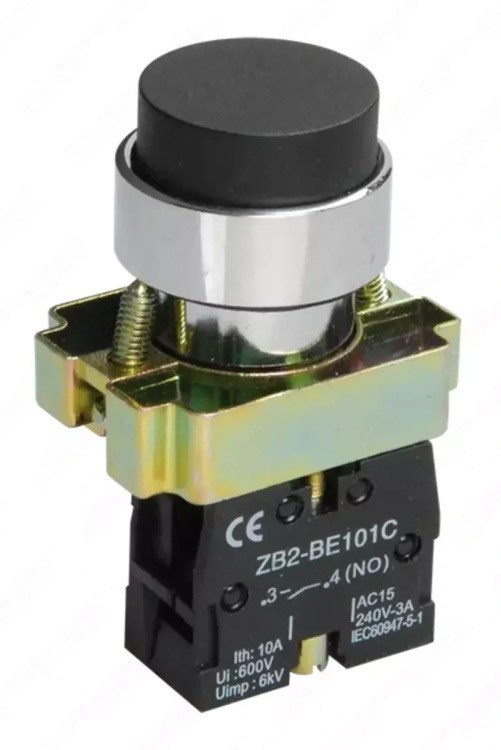 Кнопка управления LAY5-BL21 без подсветки черная 1з IEK BBT70-BL-K02