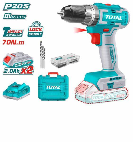Ударная дрель с литий-ионным аккумулятором Total TIDLI20605
